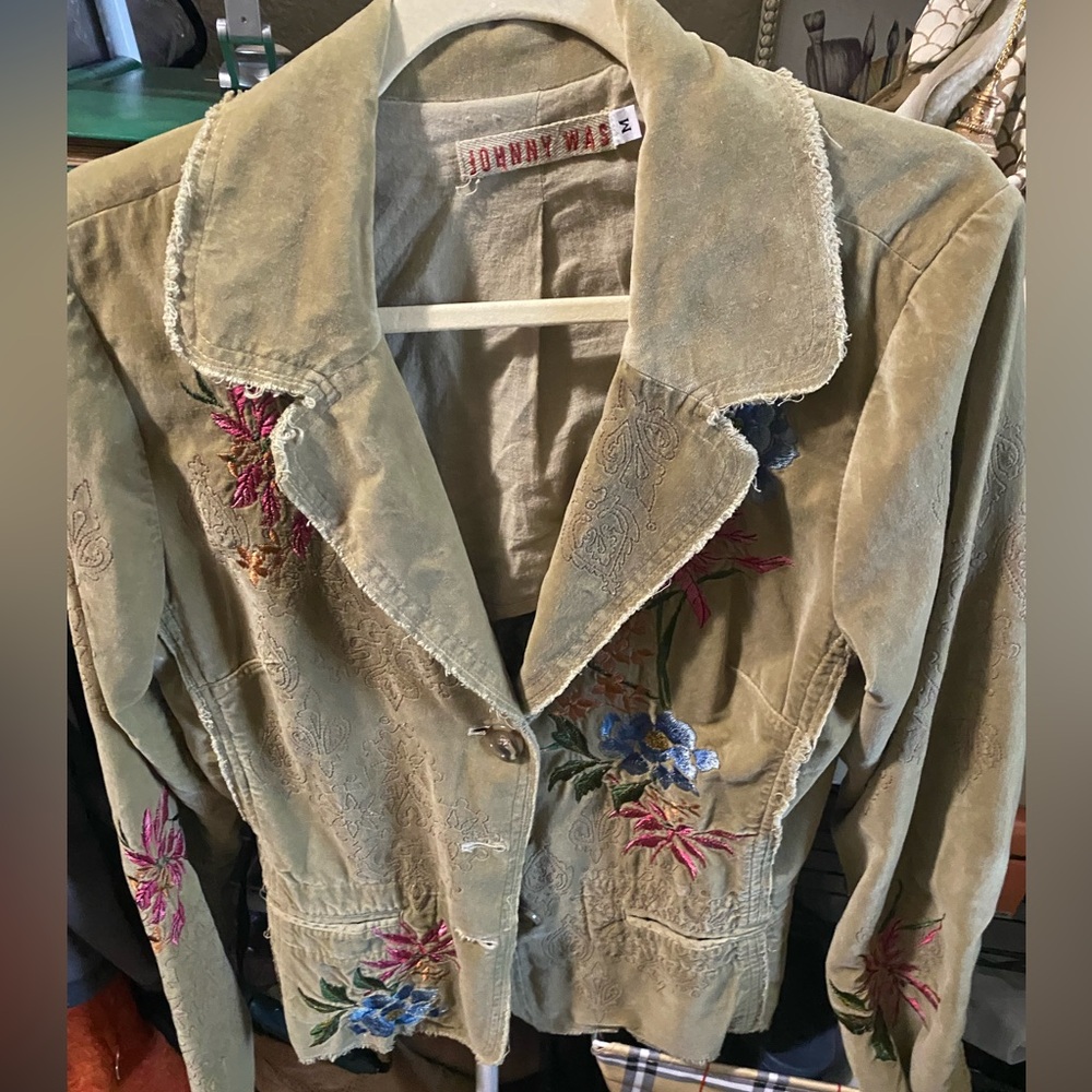Gorgeous Johnny Was Velvet Embroidered Bla…
